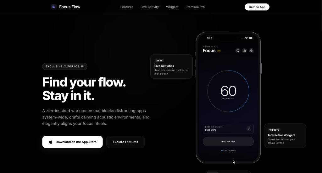 Focus Flow App Mockup