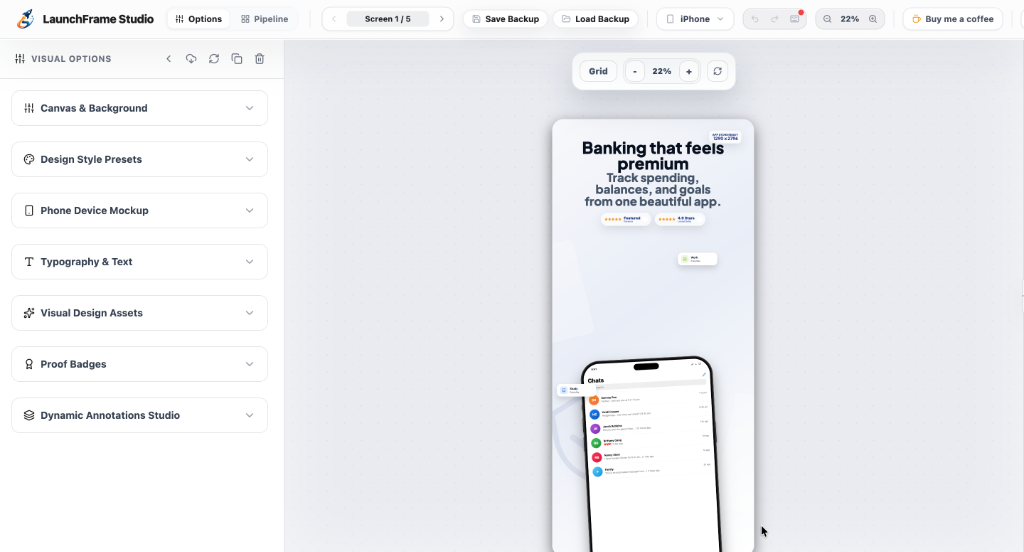 LaunchFrame Platform Mockup